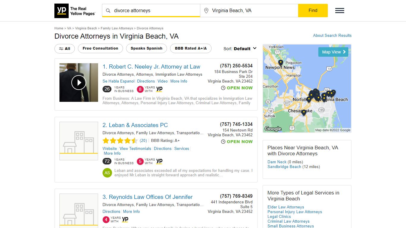 Divorce Attorneys in Virginia Beach, VA - Yellow Pages