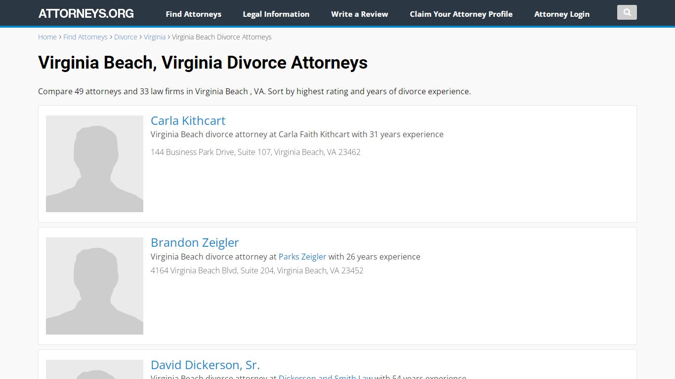 Virginia Beach, Virginia Divorce Attorneys (VA)